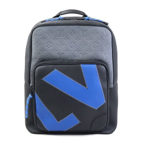 Auth LOUIS VUITTON Backpack Black/Blue/Gray Leather M59924 - 90053g - Picture 1 of 14